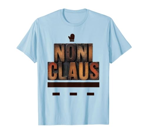 Mademark Men's Noni Claus Wood Type Letterpress Family Matching Christmas T-Shirt - size chart