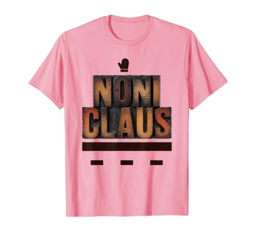 Mademark Men's Noni Claus Wood Type Letterpress Family Matching Christmas T-Shirt - size chart