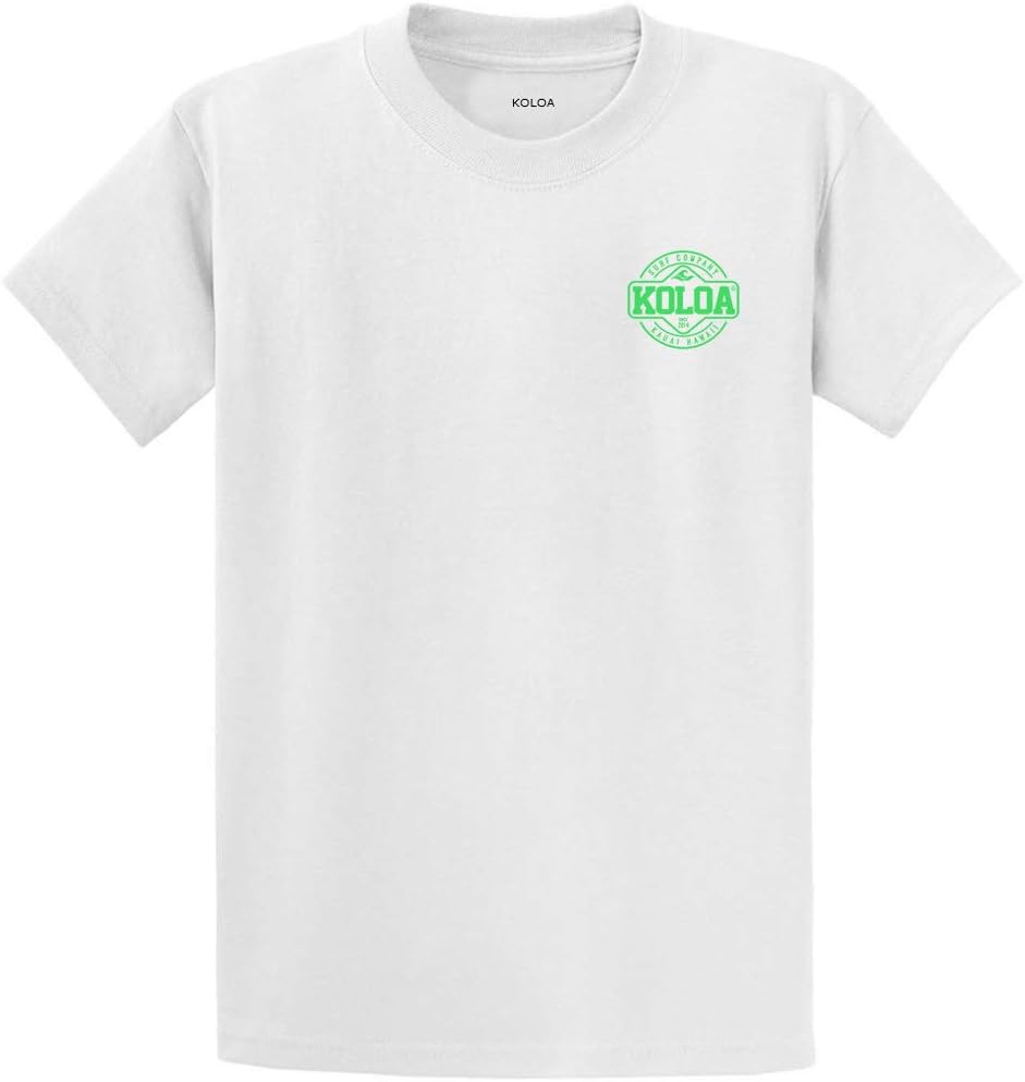 Koloa Surf Mens Dawn Patrol Logo Heavyweight Tees - White \/ Green