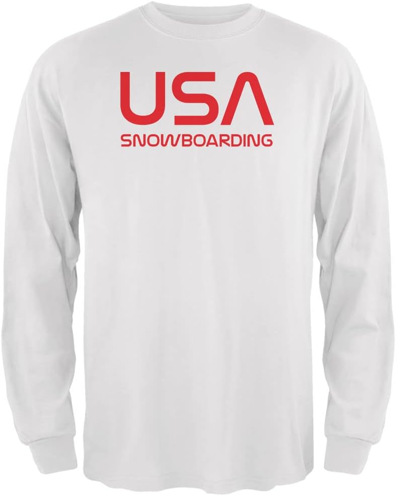 Old Glory Vintage Team USA Snowboard Snowboarding Mens Long Sleeve T Shirt White MD - As Pictured