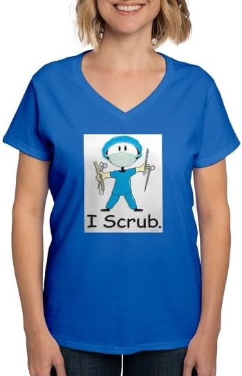CafePress Surgical Tech Women's V Neck T Shirt Women's Cotton V-Neck T-Shirt - Royal
