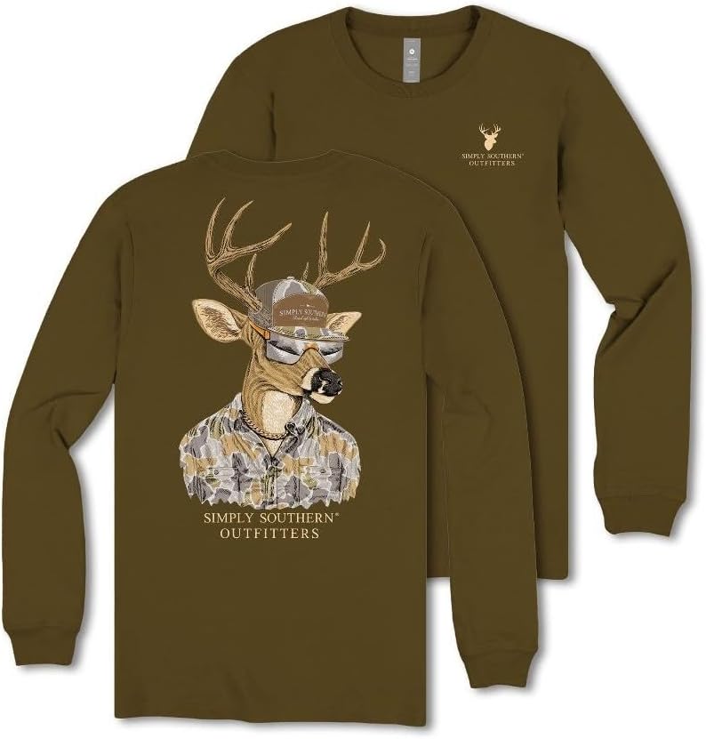 Simply Southern Deer - Hunter - Camo - Adult Long Sleeve - Umber
