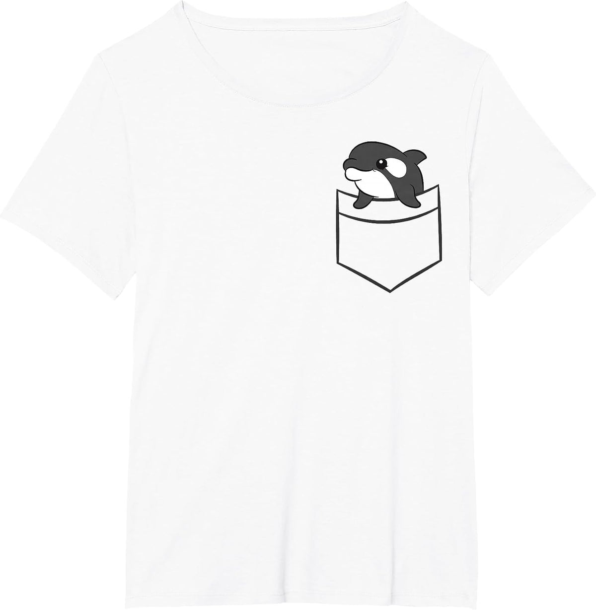Killer Whale in The Pocket Ocean Sea Love Orcas T-Shirt - White