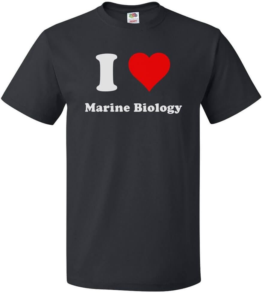 ShirtScope I Love Marine Biology T Shirt I Heart Marine Biology Tee - Black