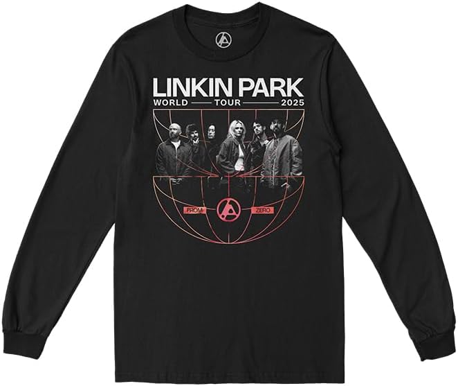 Linkin Park Unisex Adult Official Merch Linkin Park from Zero Globe Long Sleeve Tee - Black