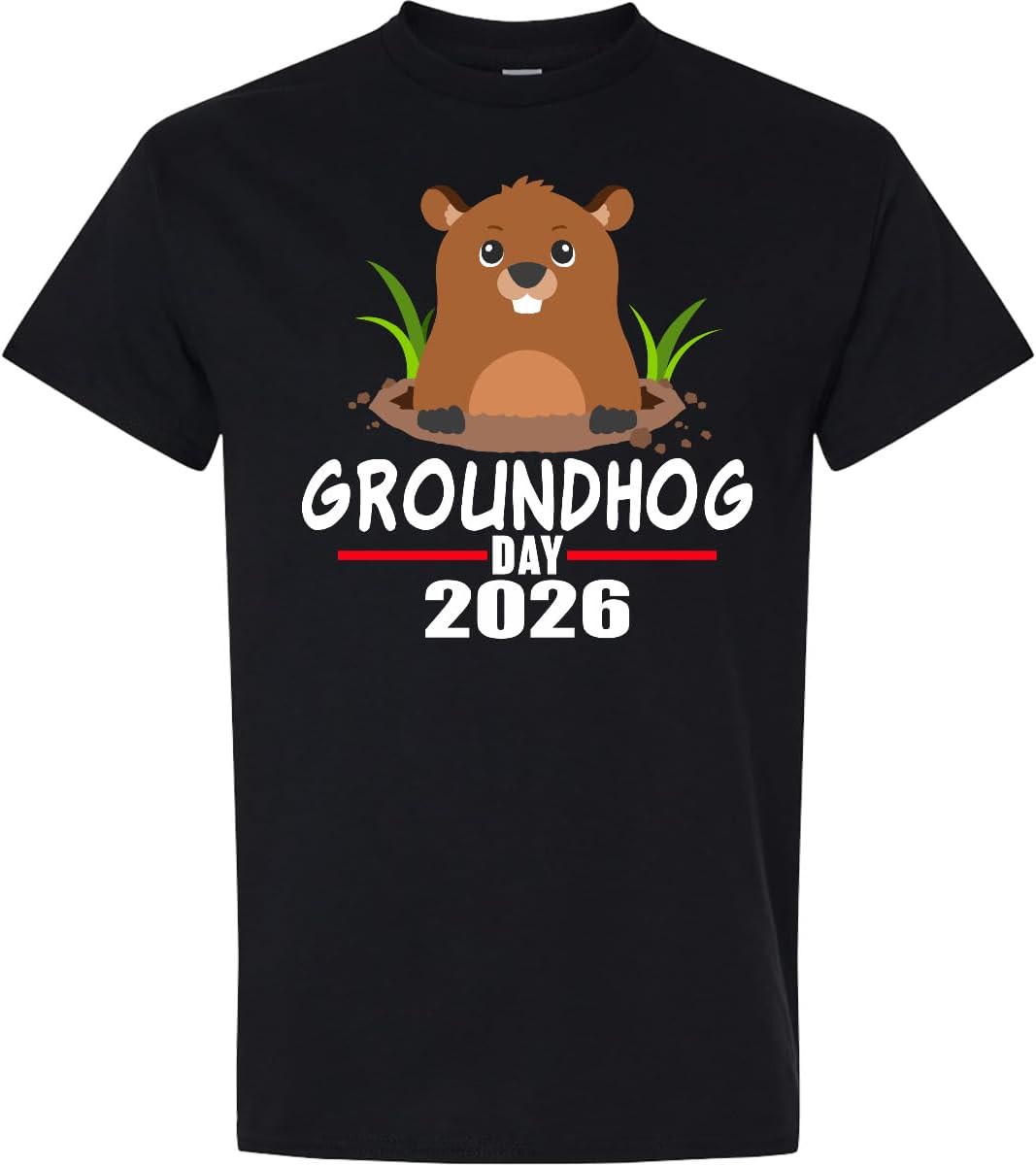 inktastic Groundhog Day 2026 Adult T-Shirt - 0040 Black