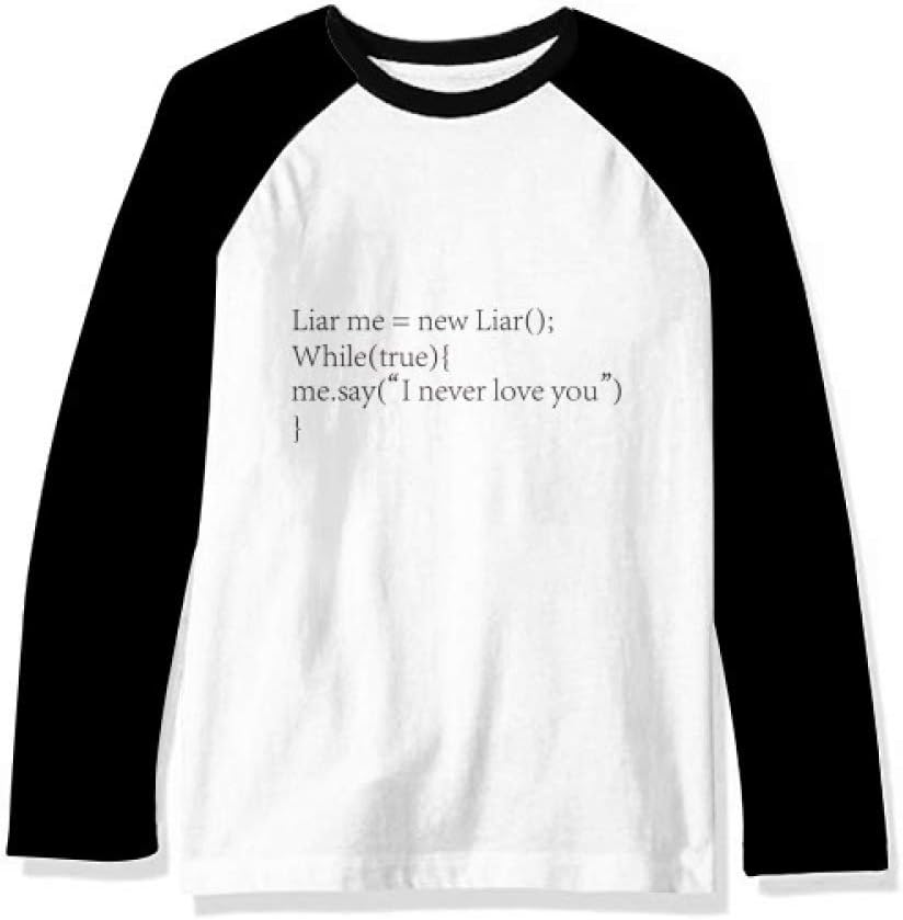 Programmer Program Statement Liar Me Long Sleeve Top Raglan T-shirt Cloth - As Pictured