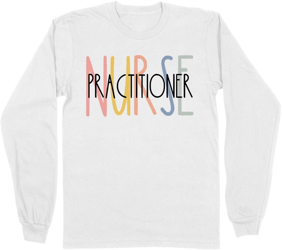Simple Nurse Practitioner Long Sleeve Shirt Unisex - White