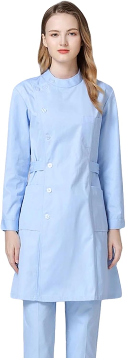 Chesoon Women's Nurse Scrub Set Long Sleeve Opaque Breathable Fabric Summer Workwear - Blue