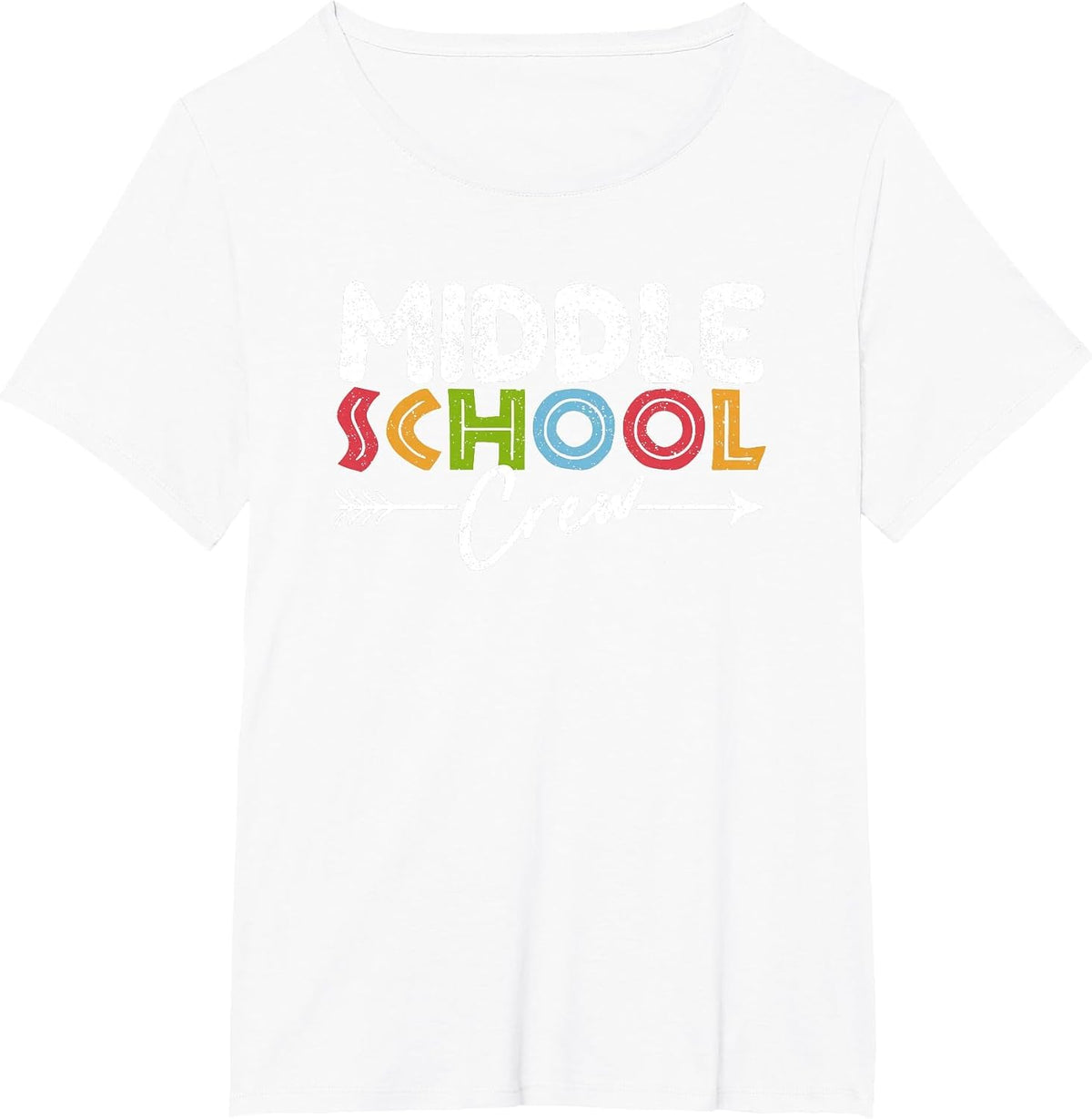 Middle School Crew Retro Funny Teacher Student Vintage T-Shirt - White
