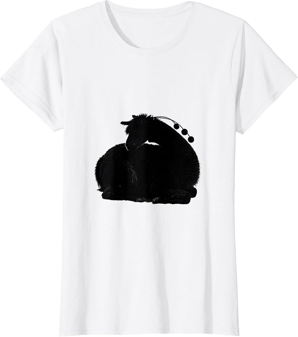 Women's Resting Llama Christmas Animal Lover Gift T-Shirt - White