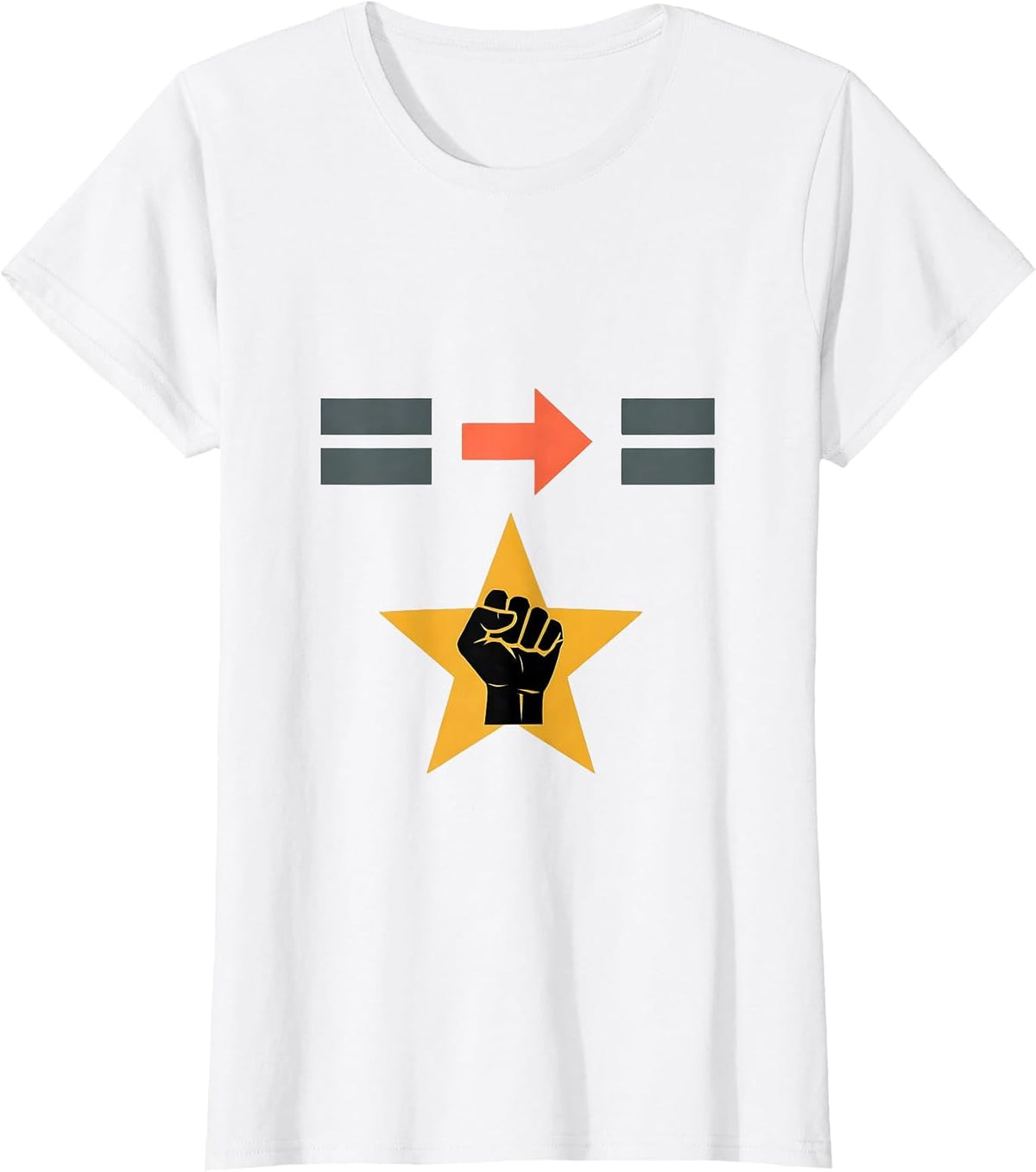 Women's Equality Greater Than Division Black History Symbol T-Shirt - White