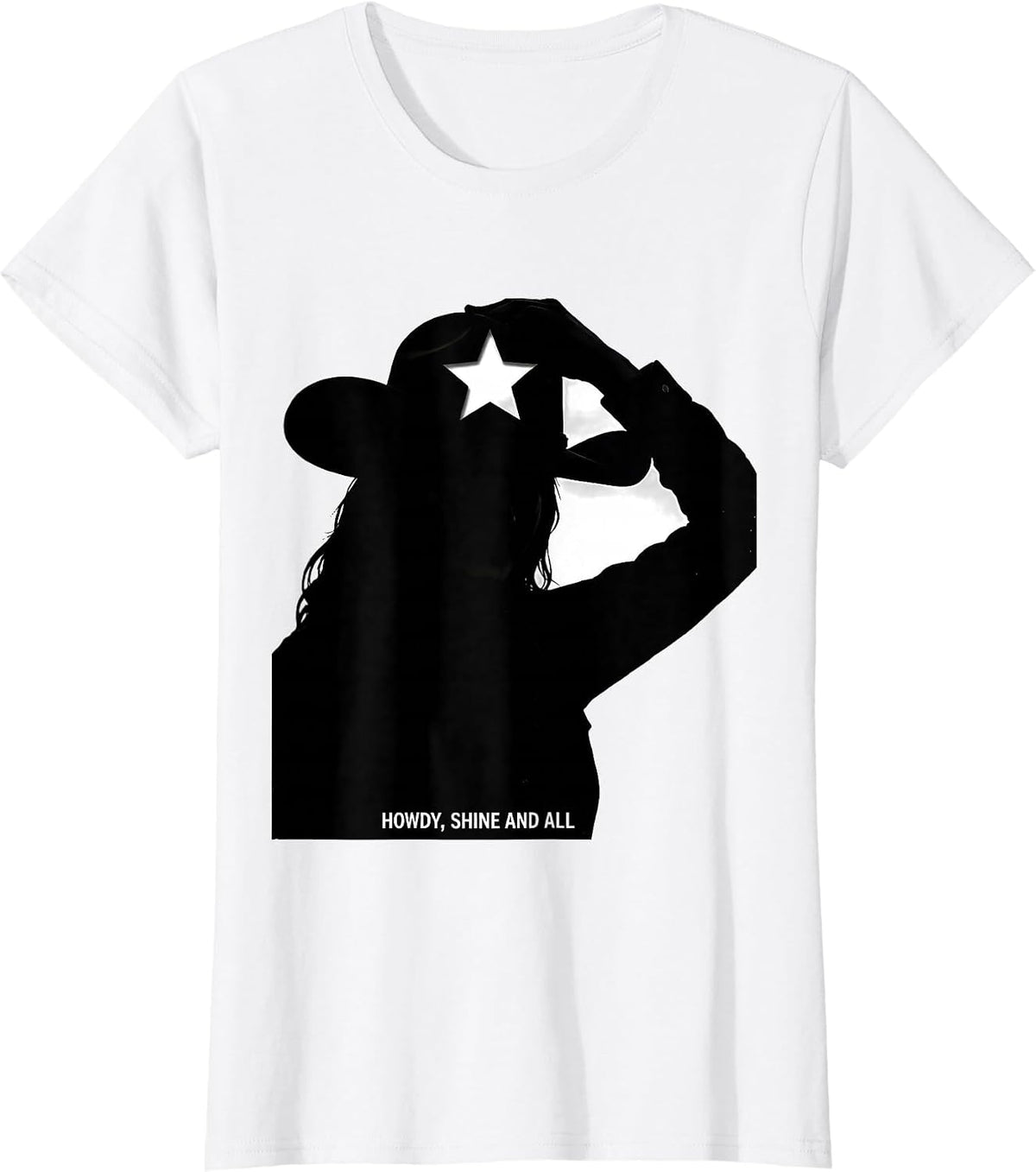 Howdy Shine and All Cowgirl Western Boots And Bling Pride T-Shirt - White