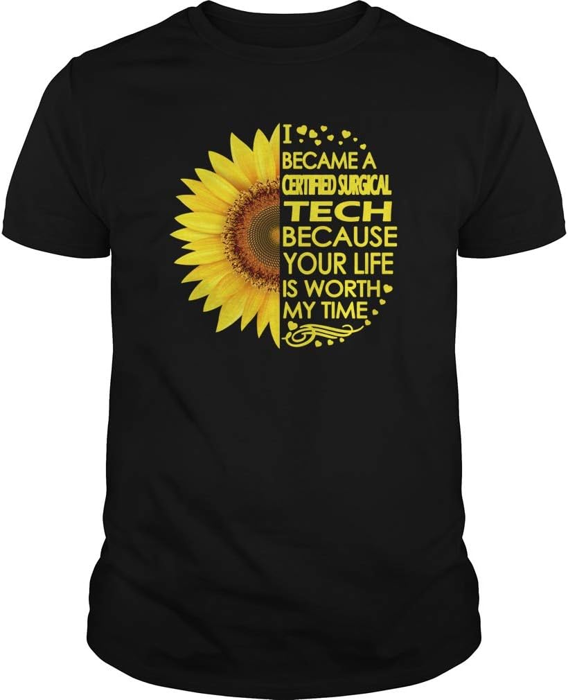 Certified Surgical Tech Sunflower T-Shirts - Unisex Tee - Black