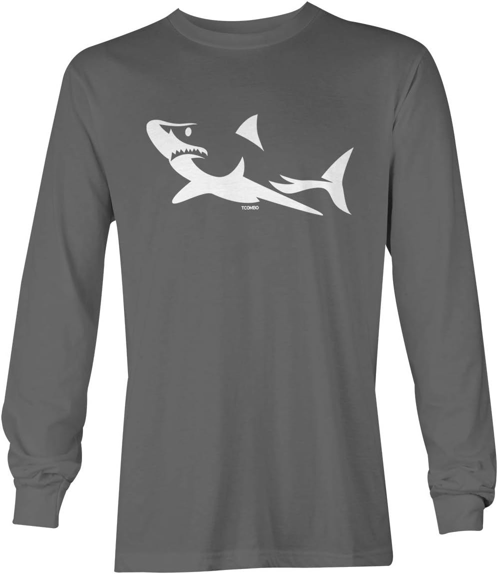 Shark Silhouette - Great White Hammerhead Unisex Long Sleeve Shirt - Charcoal