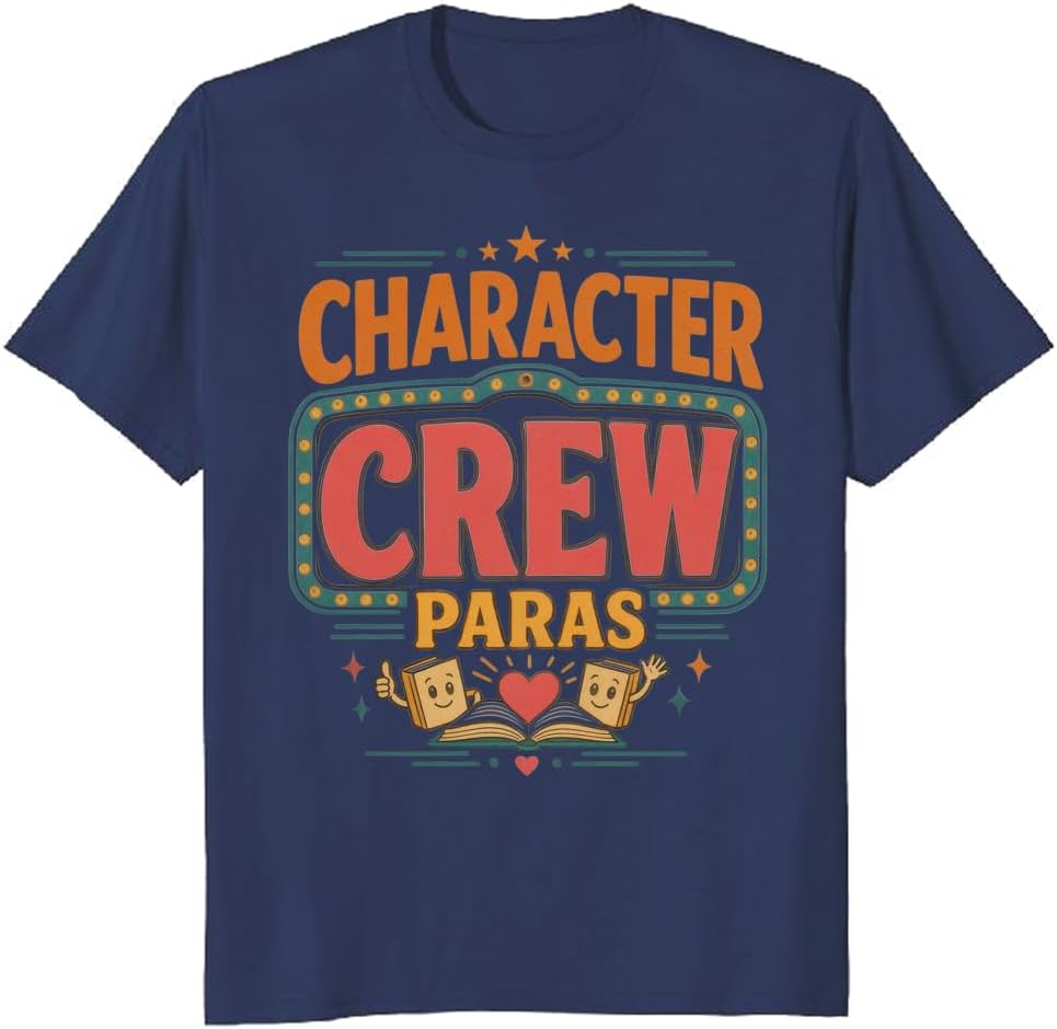 School Paraprofessional T-Shirt Character Builder Retro Seal Tee - S4