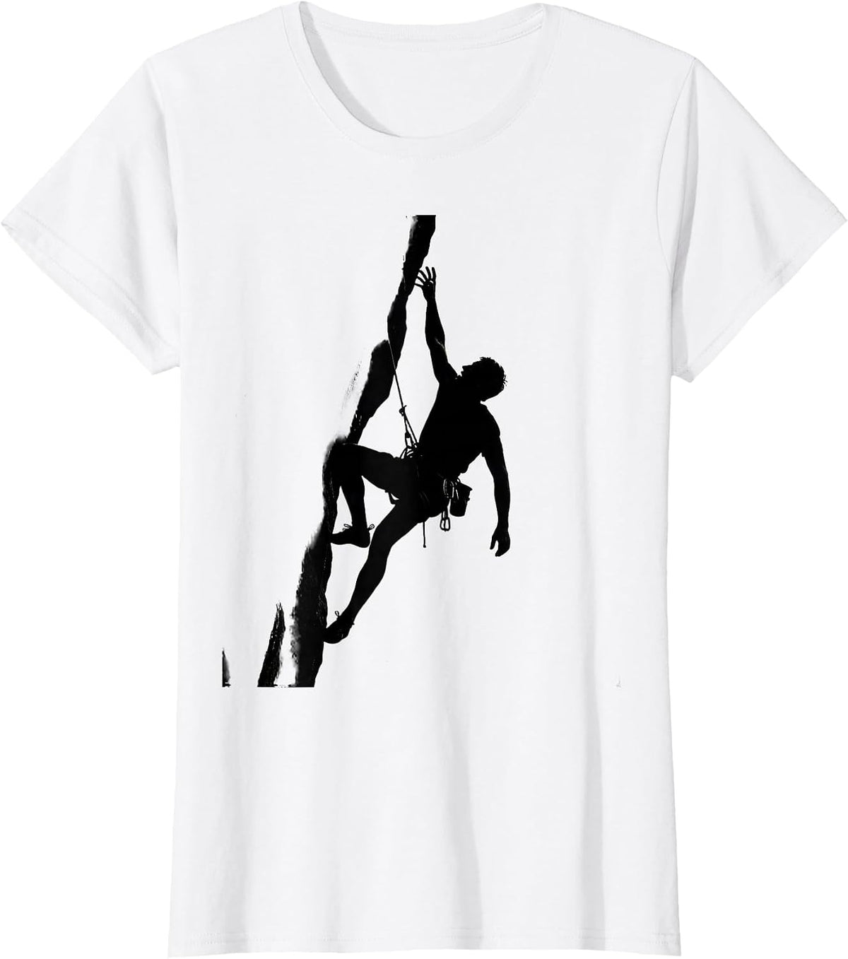 Women's Rock Climber Reaching the Summit Graphic T-Shirt - White