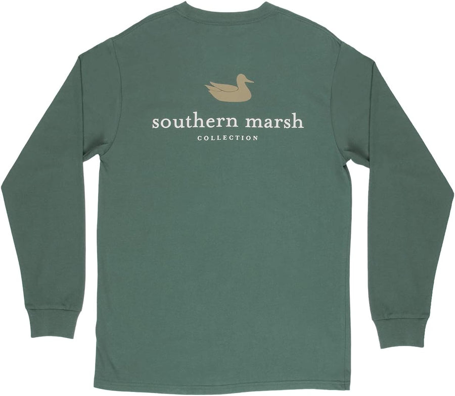 Southern Marsh Men’s Authentic Collegiate T-Shirt – Long Sleeve Casual Graphic Tee - Hunter Green