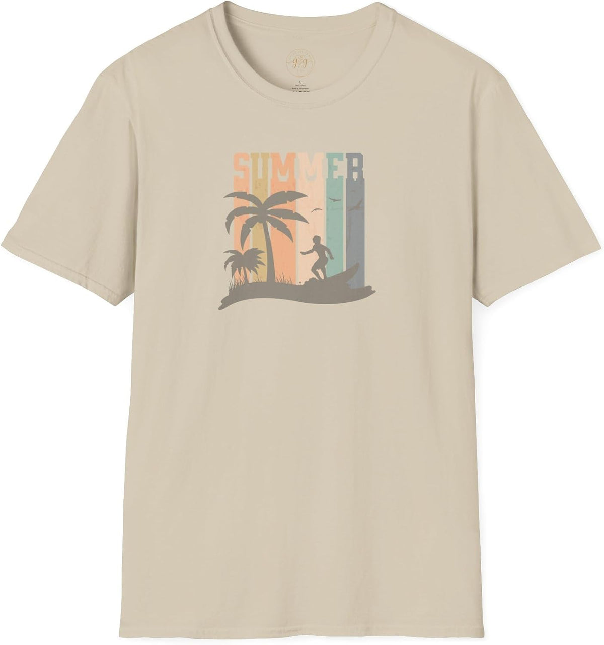 Retro Summer Beach T-Shirt - Sand