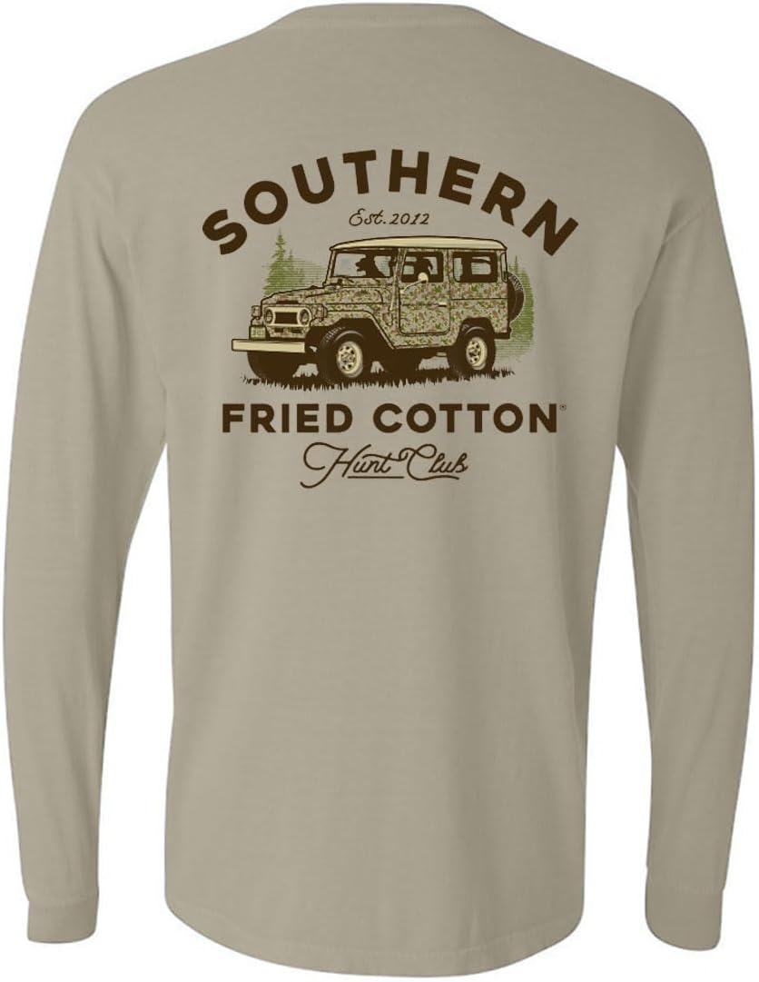 Southern Fried Cotton Camo Cruiser Hunt Club Hunting Long Sleeve T Shirt - As Pictured