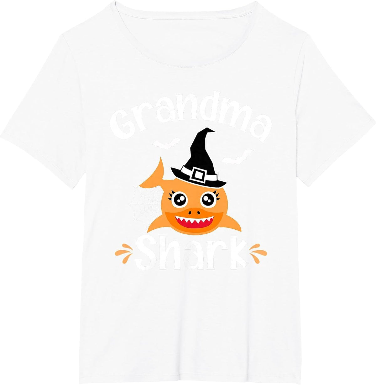 Grandma Shark Funny Halloween Grandmother T-Shirt - White