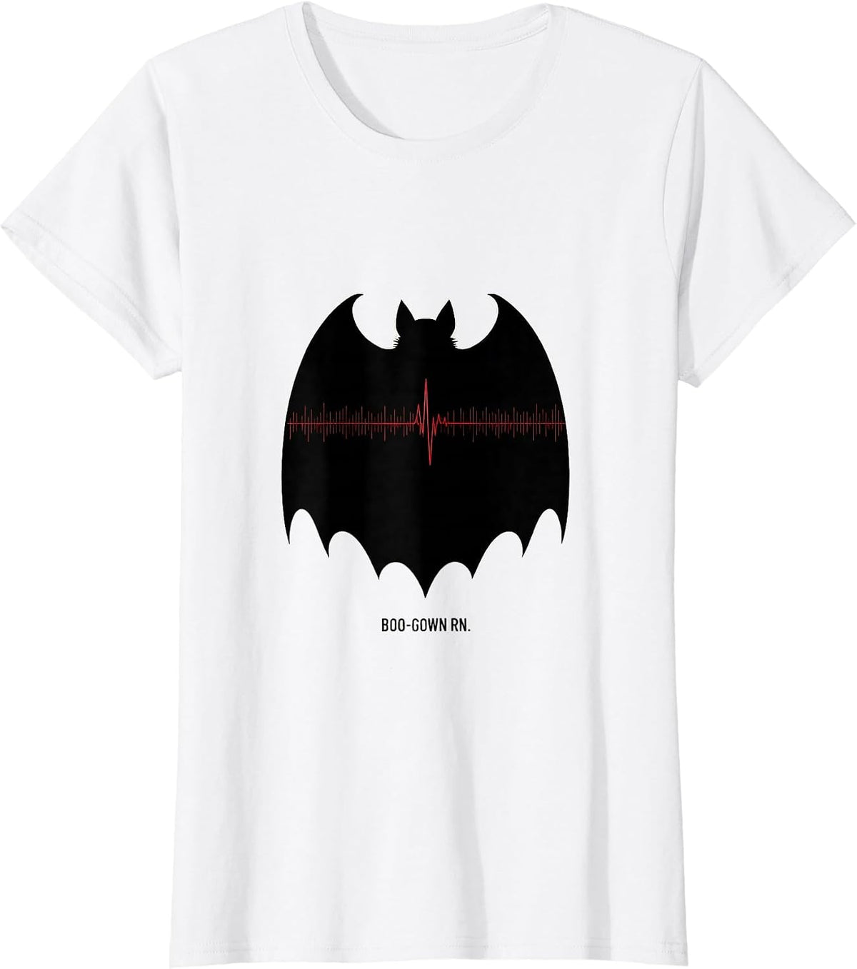 Boo-Gown RN Minimalist Halloween Nurse Medical Humor T-Shirt - White