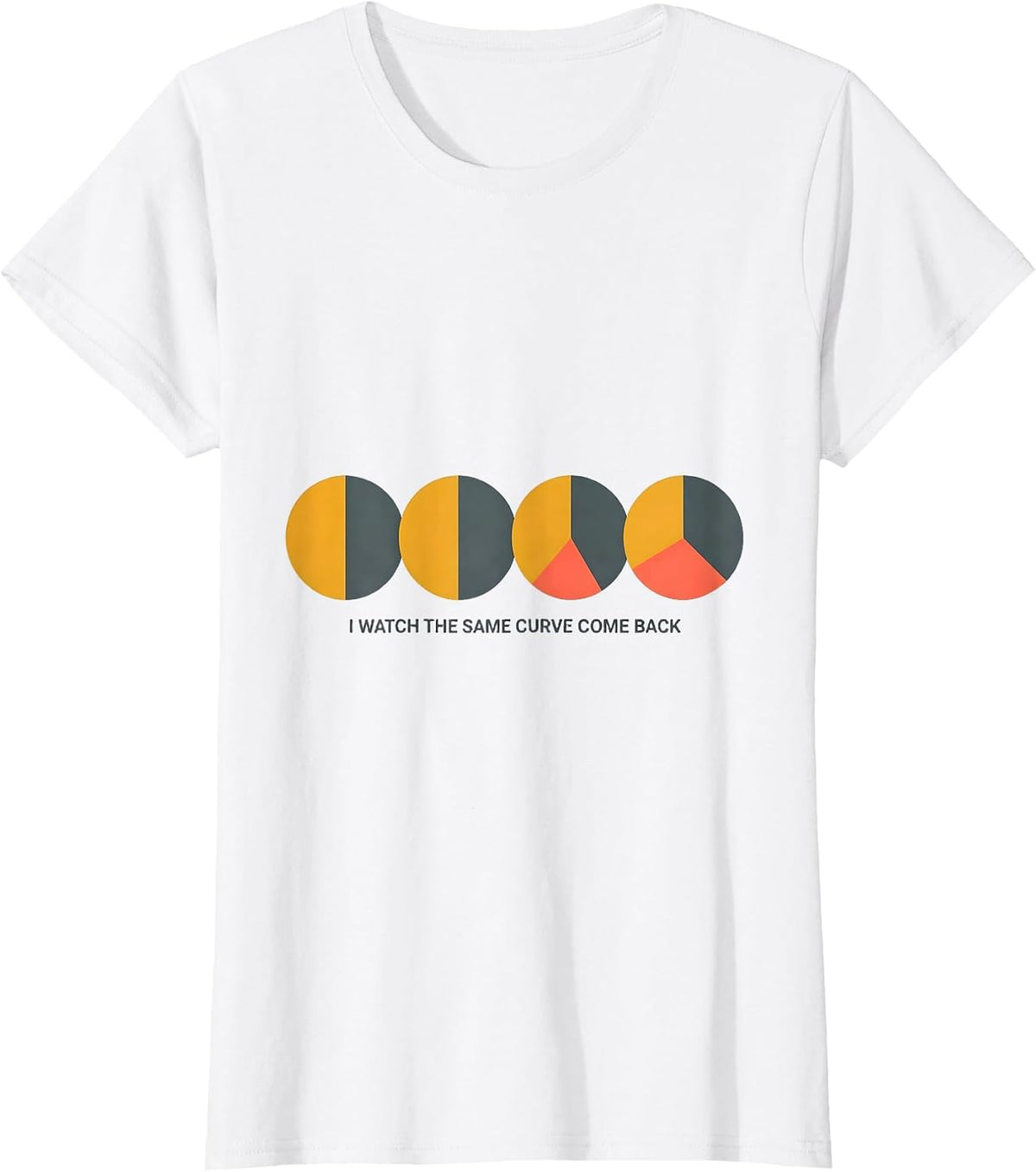 Women's I Watch The Same Curve Come Back Astronomy Moon Phase Lunar T-Shirt - White