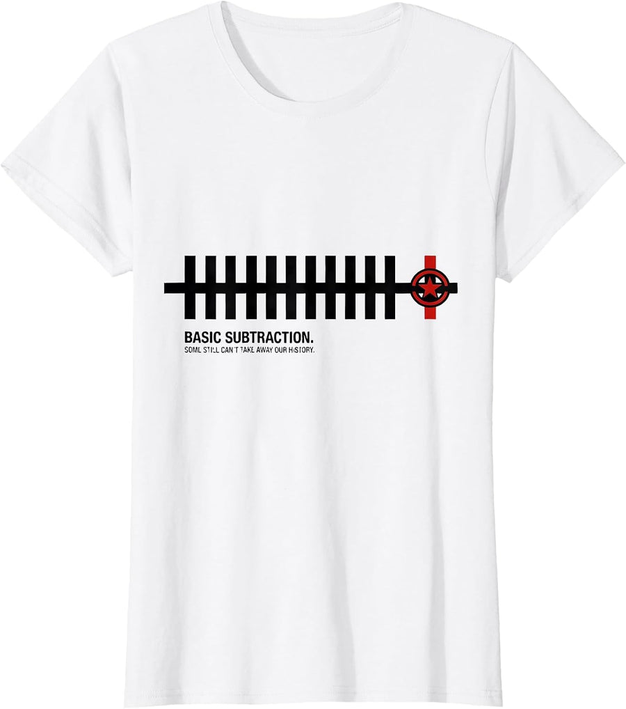 Women's Basic Subtraction. Some Still Can't Take Away Our History. T-Shirt - White