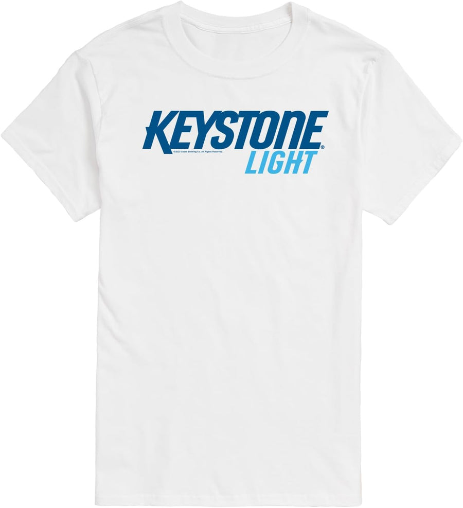 HYBRID APPAREL Keystone Light - Logo - Adult Short Sleeve T-Shirt - White