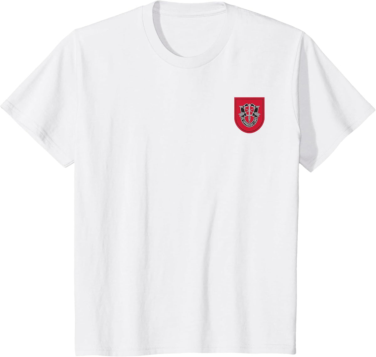 US Army 7th Special Forces Group Beret Flash and Crest T-Shirt - White