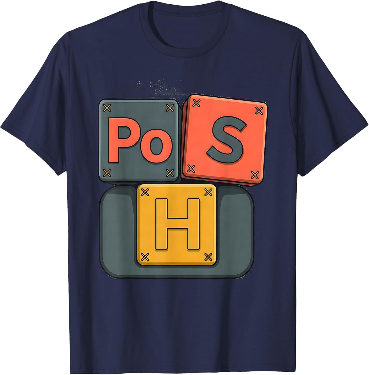 Men's PoSH Funny Chemistry Pun Science Nerd Student Teacher T-Shirt - Navy Blue