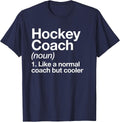 Hockey Coach Definition Sports Funny Trainer Instructor T-Shirt - Navy Blue