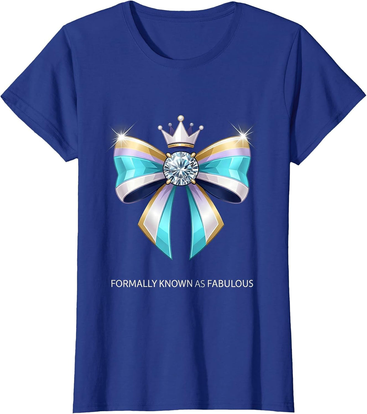 Women's Formally Known As Fabulous Tuxedo Design T-Shirt - Royal Blue