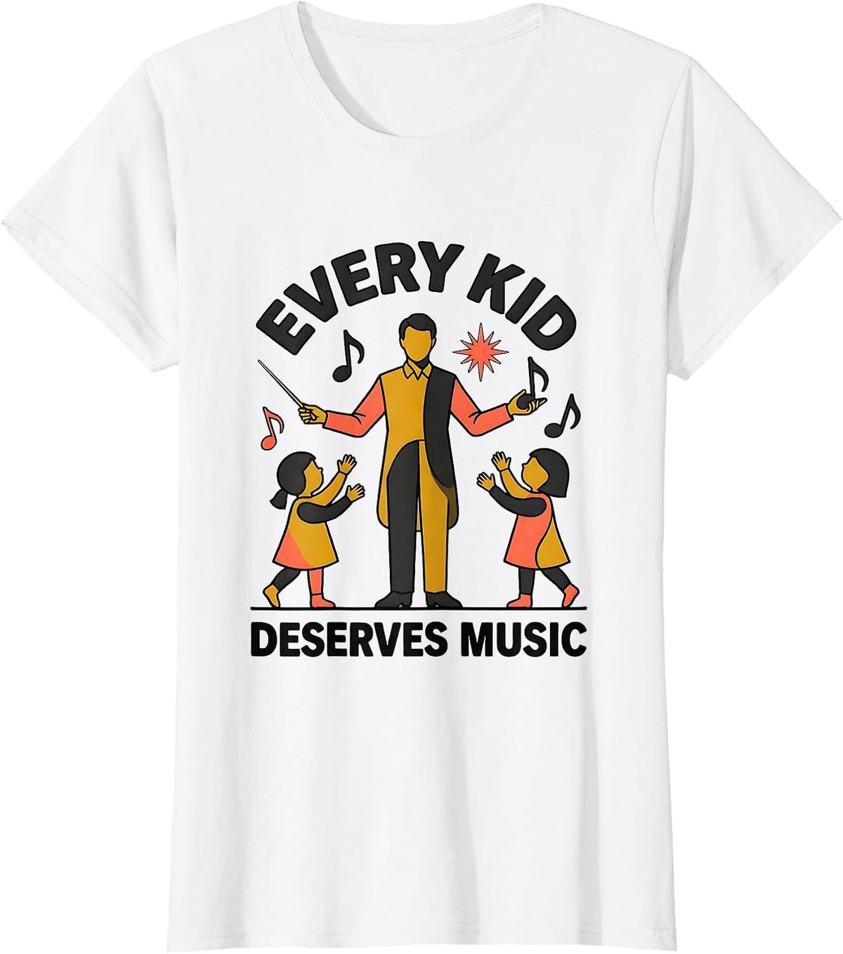 Every Kid Deserves Music Teacher Design T-Shirt - White