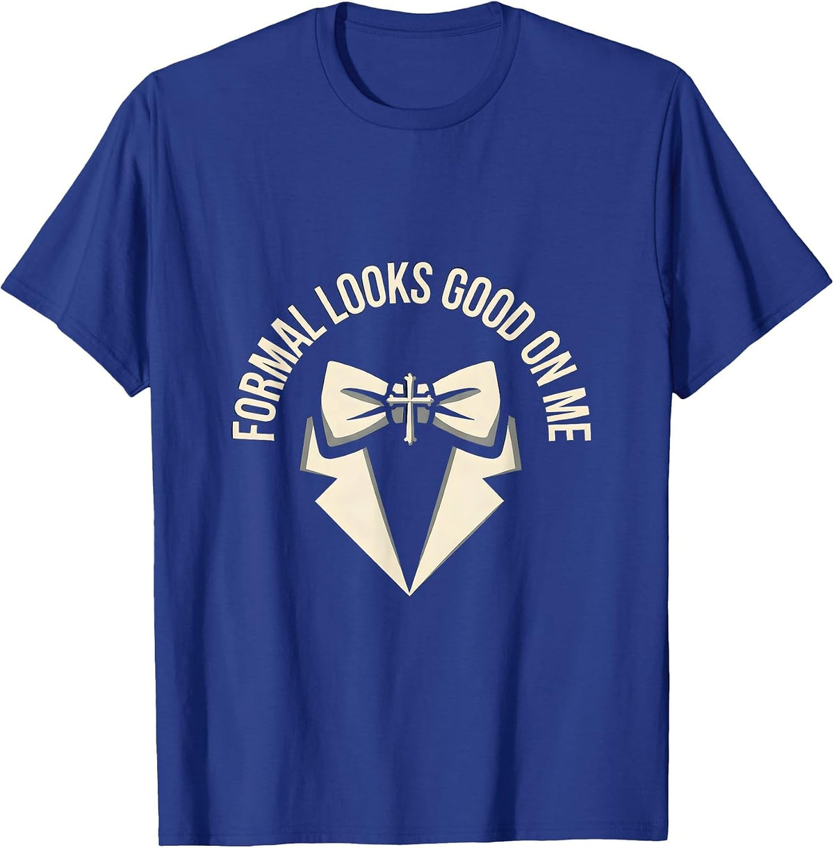 Men's Formal Looks Good On Me Tuxedo Design T-Shirt - Royal Blue