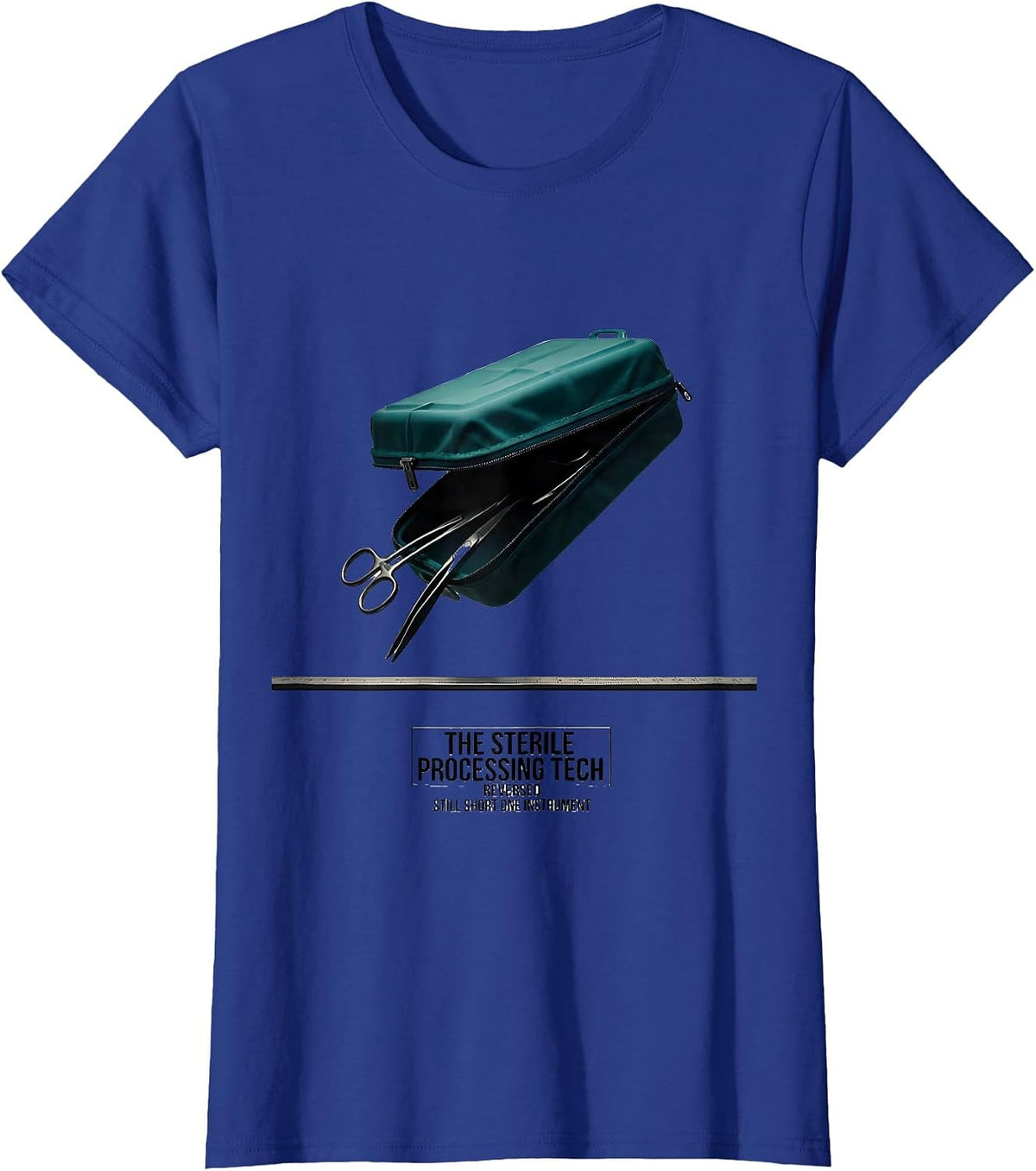Women's The Sterile Processing Tech Tarot Card Skeleton Halloween T-Shirt - Royal Blue