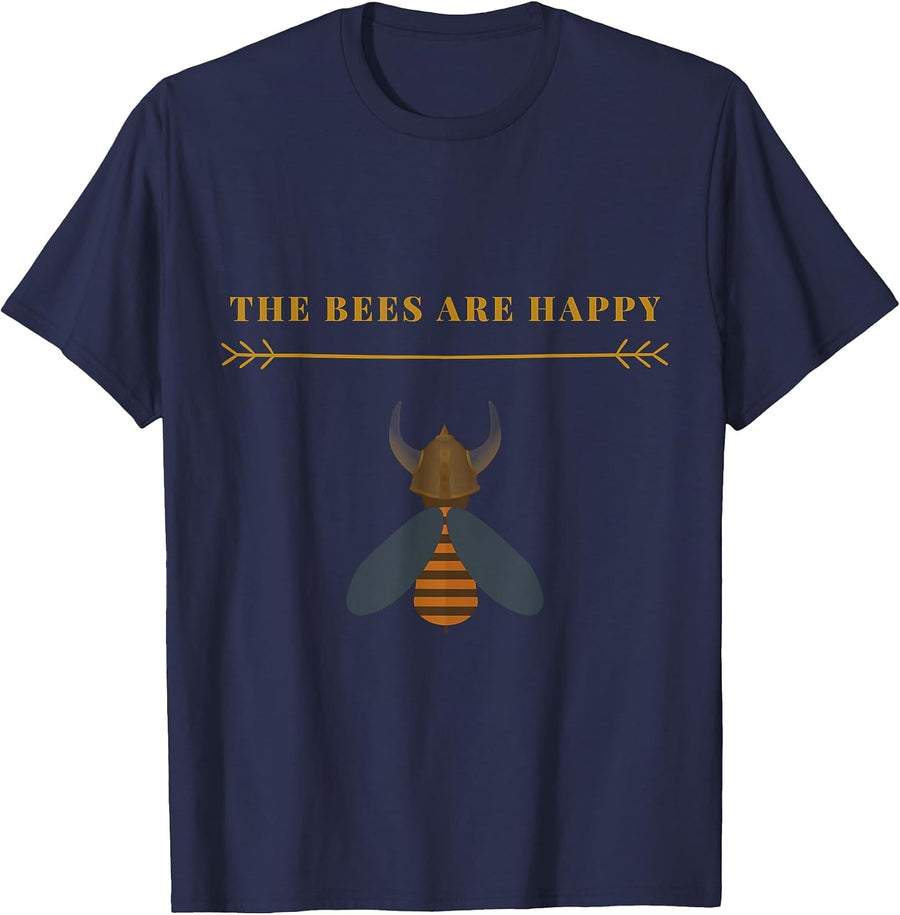 Valheim The Bees are Happy Funny Game of the Year Quote T-Shirt - Navy Blue