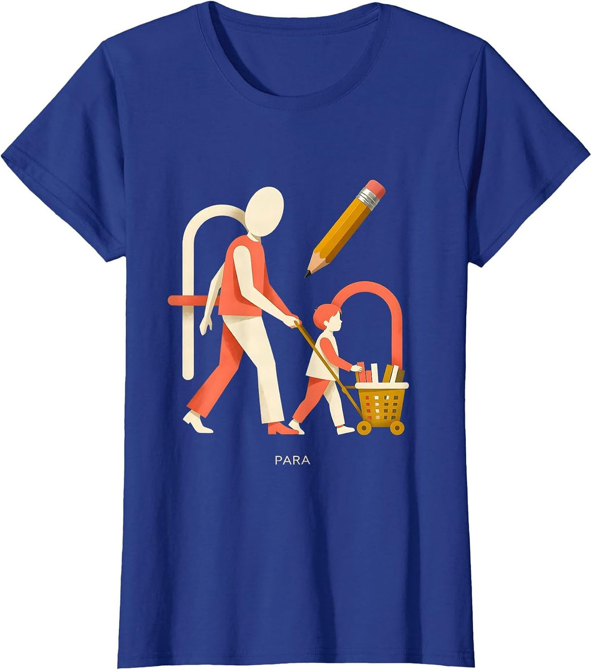 Women's Para Midcentury Modern Paraprofessional Teacher Aide T-Shirt - Royal Blue