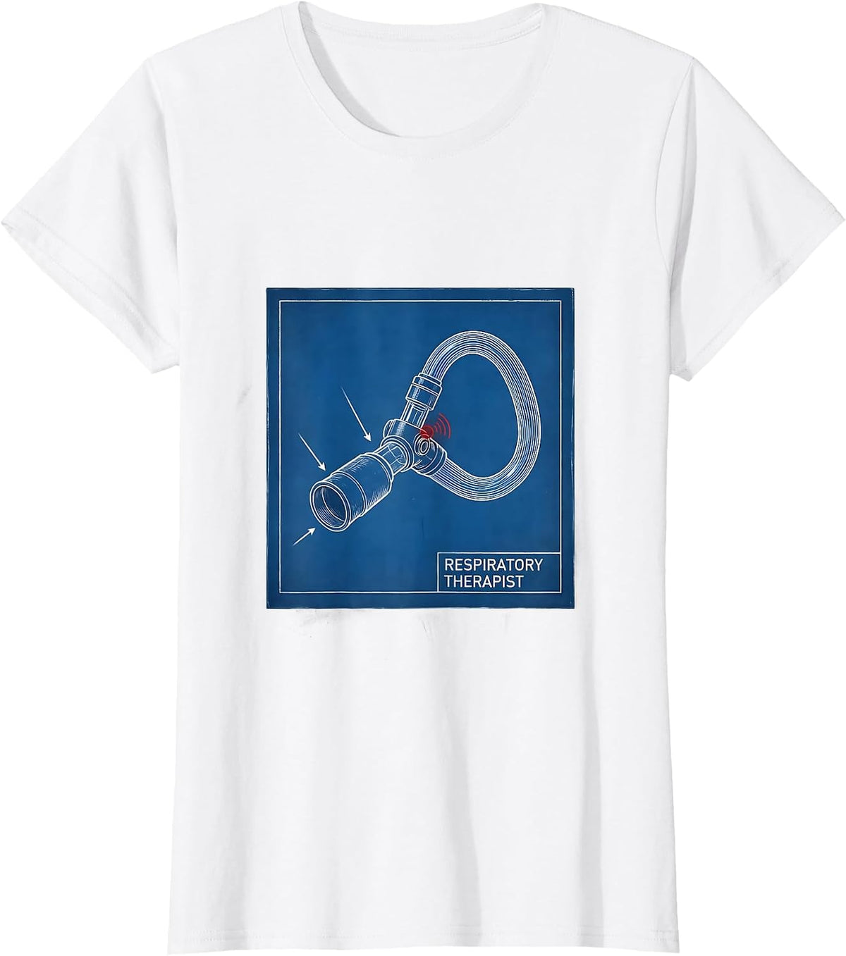 Women's Respiratory Therapist Technical Blueprint RT Profession T-Shirt - White