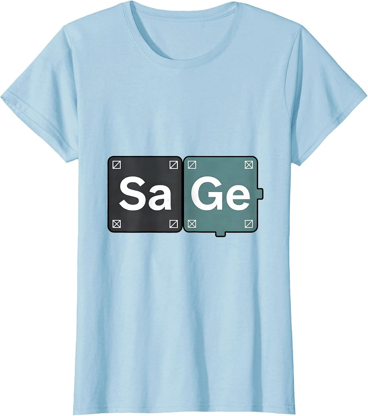 SAGe Minimalist Periodic Table Chemistry Pun Humor T-Shirt - Baby Blue