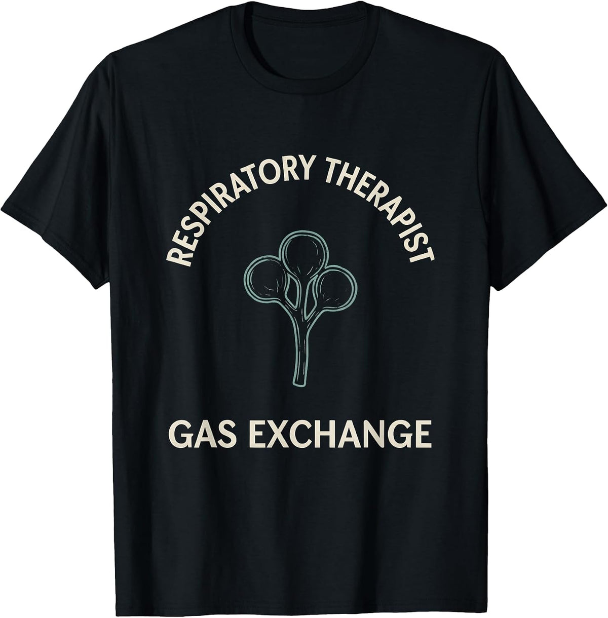 Men's Respiratory Therapist Gas Exchange Minimalist RT T-Shirt - Black