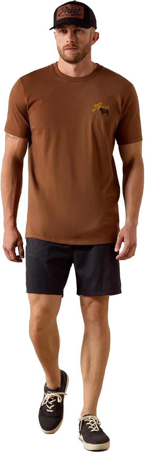 ARIAT Men's BBQ Smoke Classic Fit T-Shirt - Soft Silt