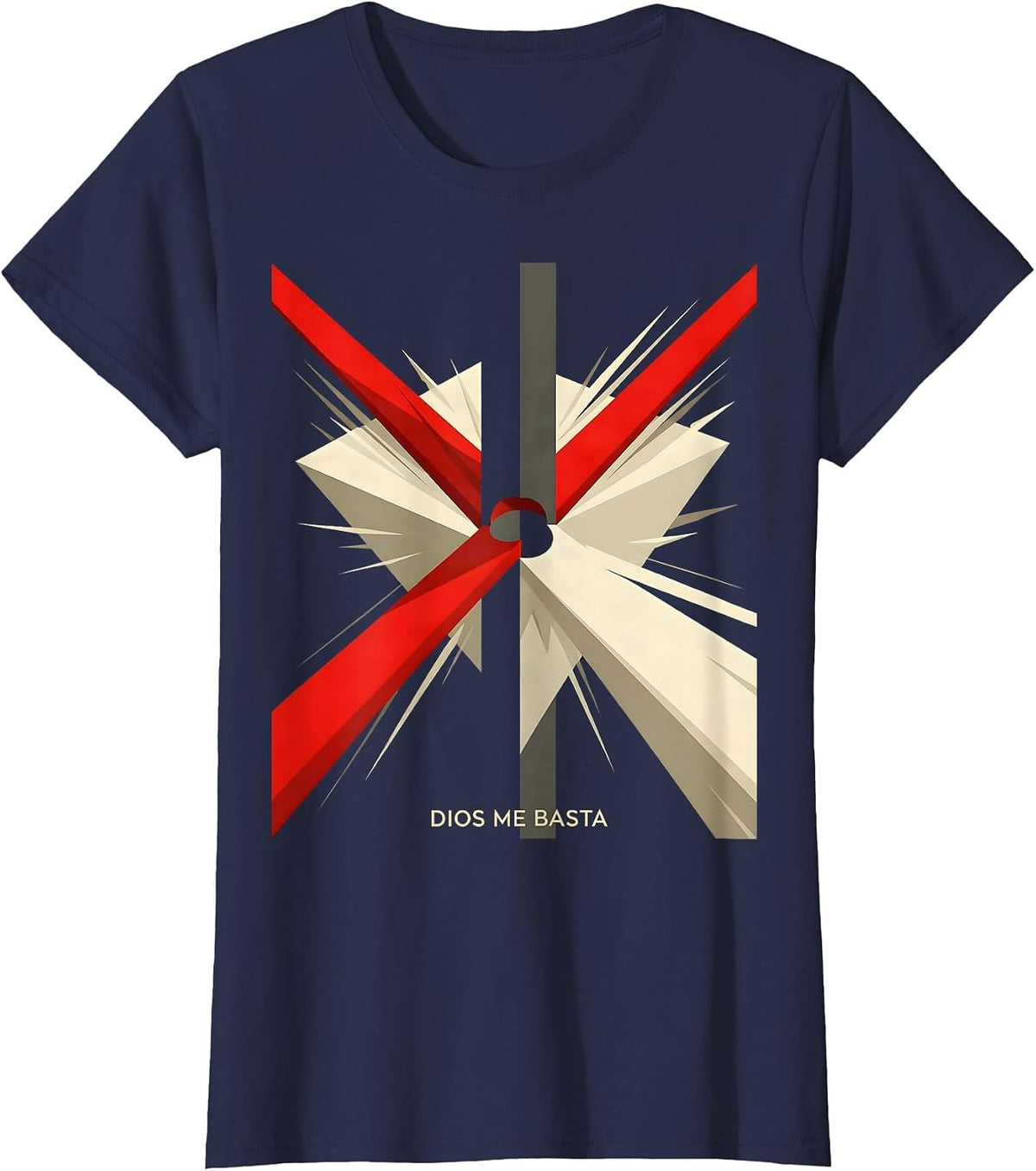 Women's Dios Me Basta Constructivist Christian Spanish Faith T-Shirt - Navy Blue