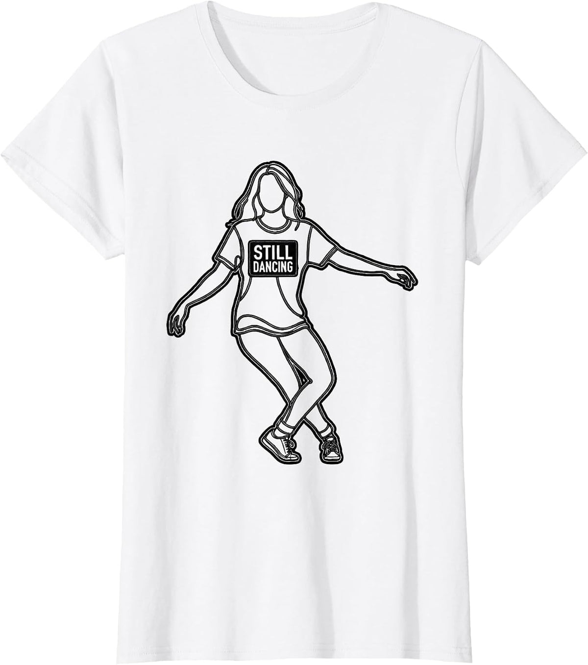 Still Dancing Line Art Dance Lover Gift T-Shirt - White