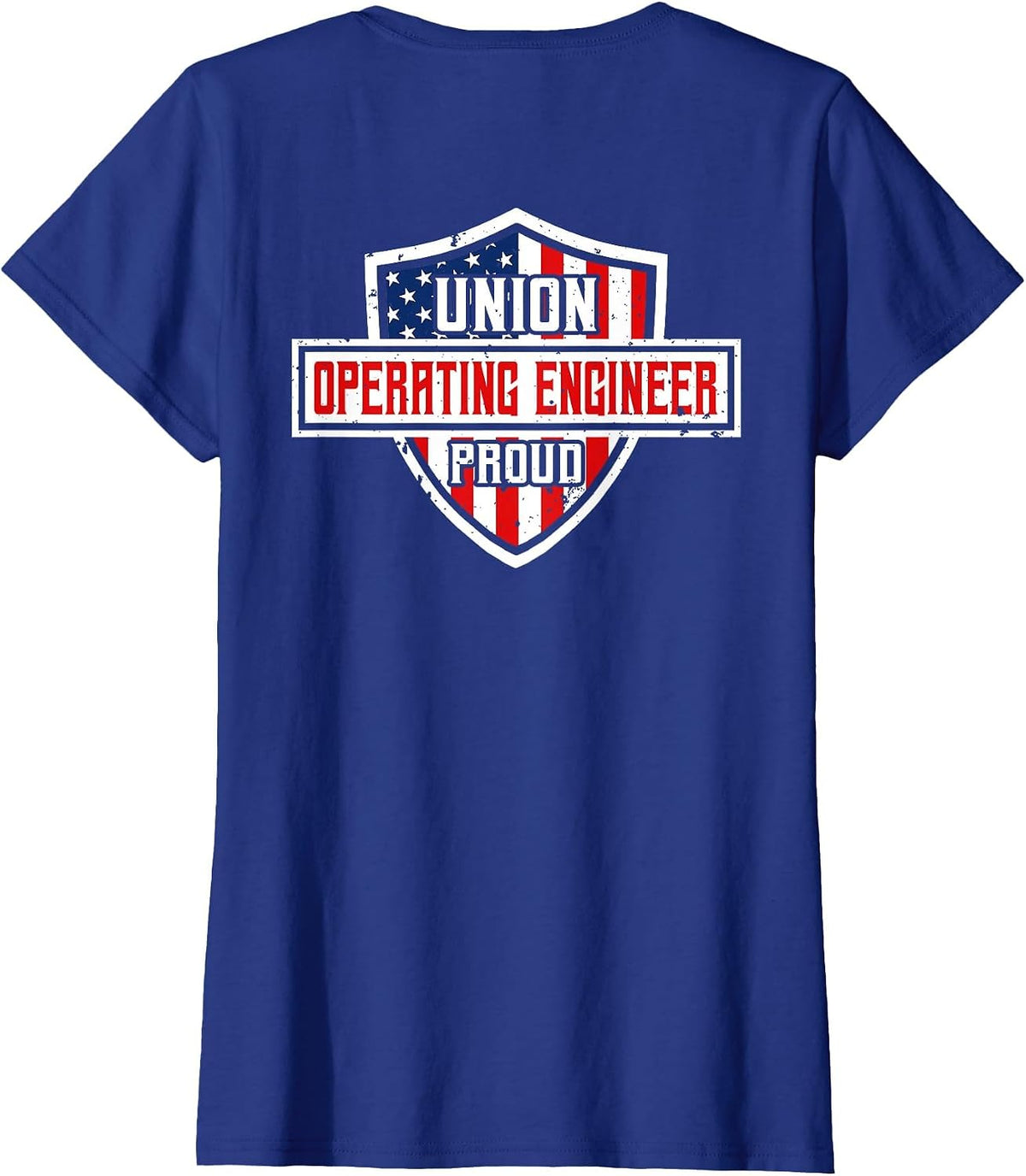 Operating Engineers Design On Back of Clothing T-Shirt - Royal Blue