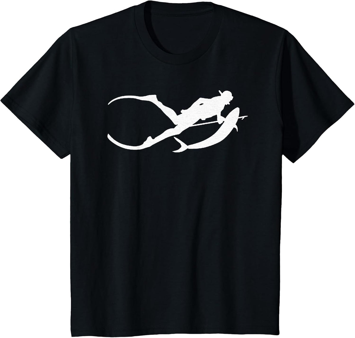 Scuba Diver Silhouette Underwater Diving Lover Graphic T-Shirt - Black