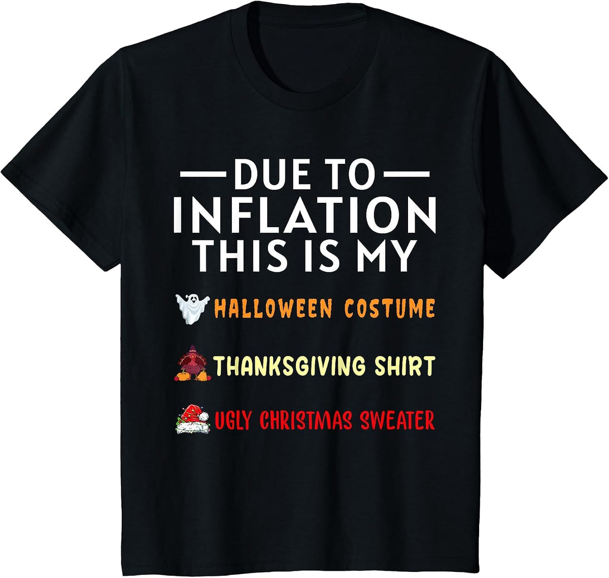 Due to Inflation This is My Funny Halloween Costume T-Shirt - Black