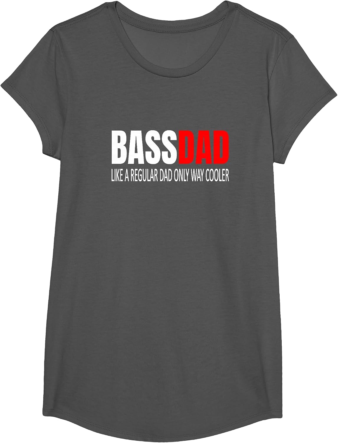 Bassdad Bass Dad Like A Regular Dad EADG Electric Bass T-Shirt - Girls Asphalt Grey