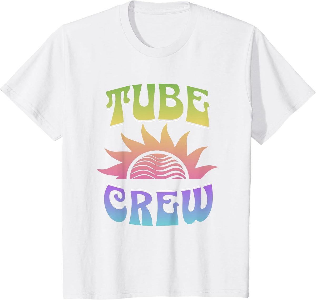 Summer Groovy River Tubing Tube Crew Matching Float Trip T-Shirt - White
