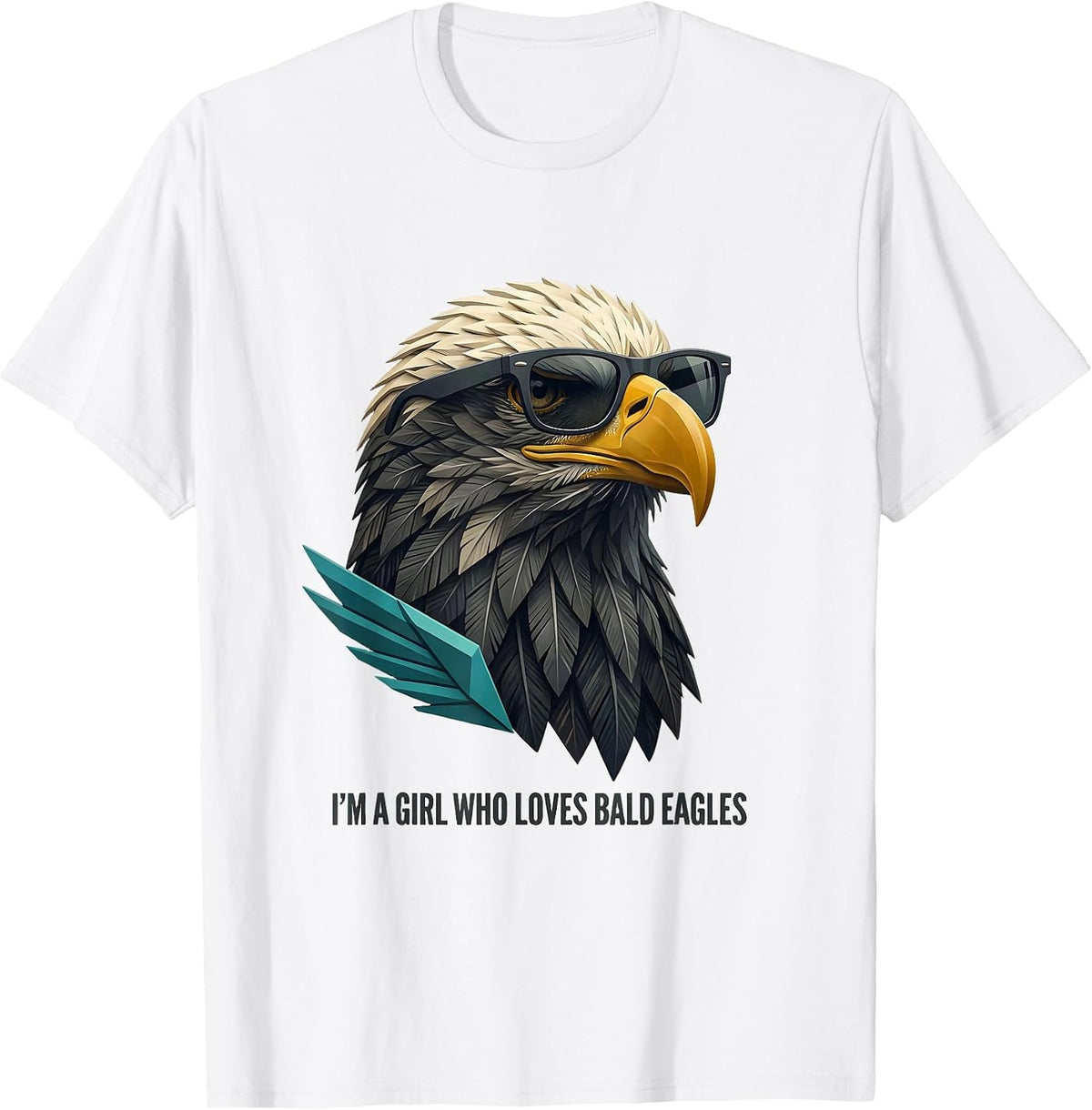 Men's I'm A Girl Who Loves Bald Eagles Midcentury Modern Eagle T-Shirt - White